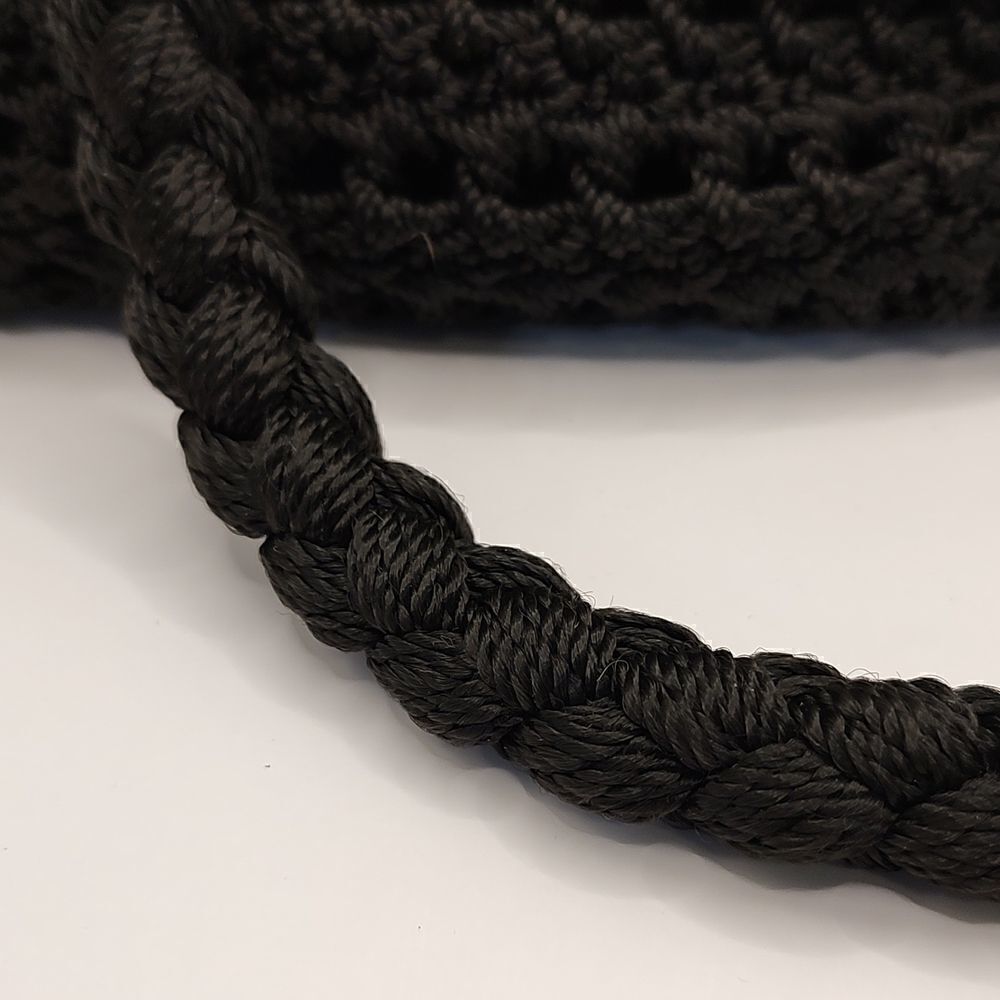 Luxy Black Crochet and Leather Shoulder Bag - Picture 5 of 9